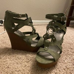 Olive Green Wedges